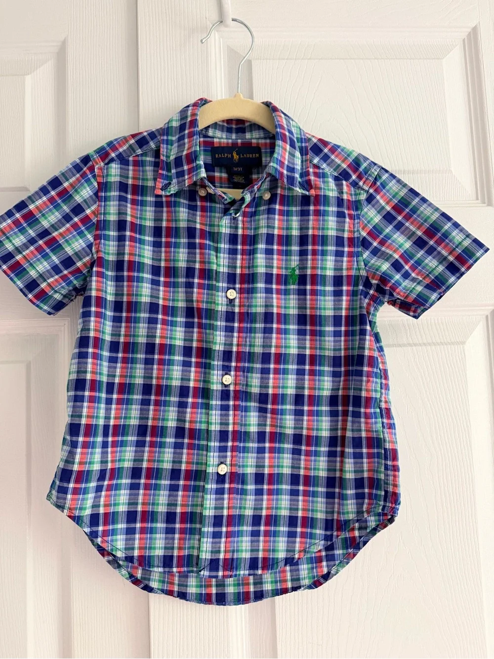 Ralph Lauren Boys 3T Clothing Bundle 4 Pieces Plaid Button Down Shirts & Hoodie